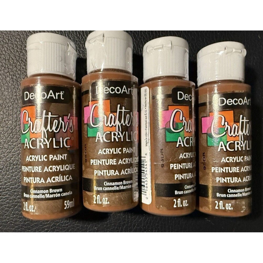 DecoArt Americana Acrylic Paint 2oz- 4 Pack‎ - Cinnamon Brown NEW Sealed